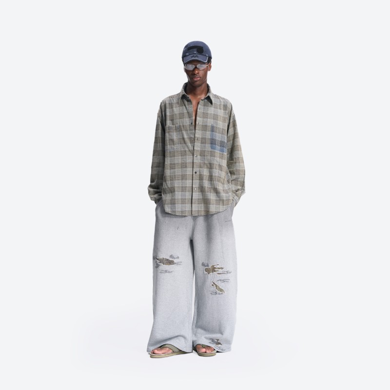 Distressed Plaid Shirt